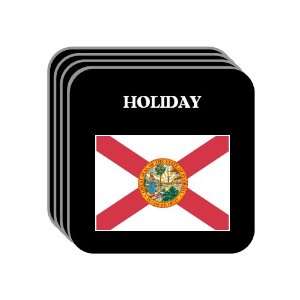 US State Flag   HOLIDAY, Florida (FL) Set of 4 Mini Mousepad Coasters