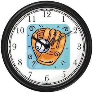  Baseball Mitt or Glove and Ball Theme Wall Clock by 
