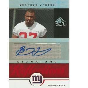   Red SRBJ Brandon Jacobs   New York Giants (Autographed   Football