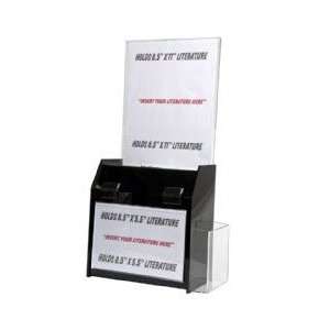  Ballot Box Deluxe Acrylic Black with Ad Frame Header Front 