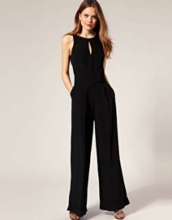 Warehouse LUXE Black Open Back All In One Jumpsuit 8 36 £160  
