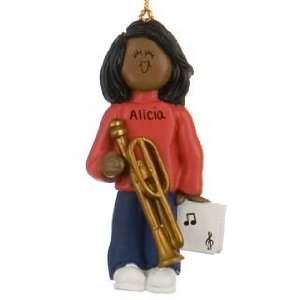  Personalized Ethnic Trombone Player   Female Christmas 