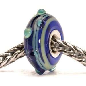 Original Authentic Trollbeads   61193   Blue Dew   Murano Glass with a 