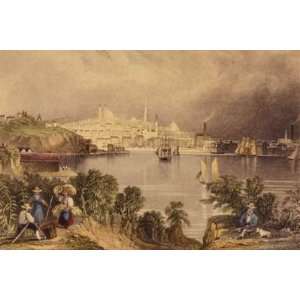   William H. Bartlett Canvas Art Repro View of Baltimore