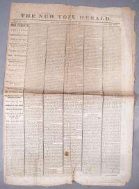 Abraham Lincoln Assassination Original New York Herald April 26th 1865 