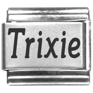  Trixie Laser Name Italian Charm Link Jewelry