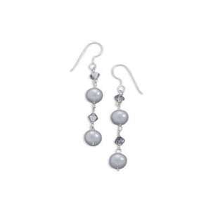  Prey/Pray Silver Cultured Freshwater and Crystal Earrings 