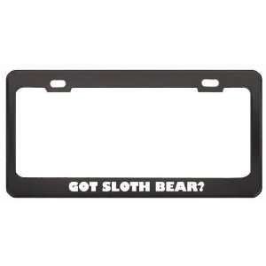 Got Sloth Bear? Animals Pets Black Metal License Plate Frame Holder 