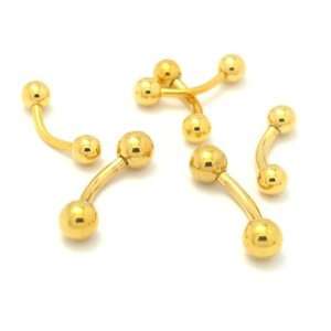  Gold Plated Curved Barbells Jewelry
