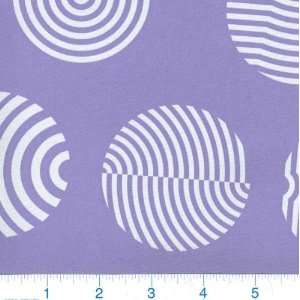  62 Wide Printed Taffeta Lavender Circles Fabric By The 