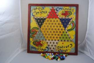  TO U.S.A. Vintage Chinese checkers game with marbles 