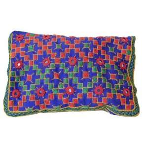  Barmer Embroidered Cosmetic Bag   Blue & Orange Beauty