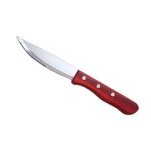  Beef Baron Ii S/S 10 Steak Knife W/ Red Pakka Wood Handle 