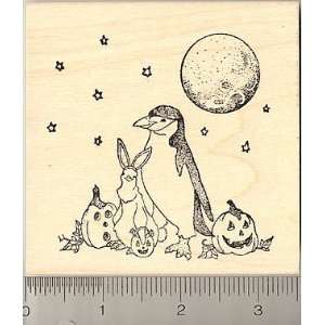 Penguin Trick or Treat Rubber Stamp