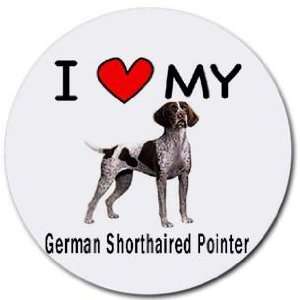   Love My German Shorthaired Pointer Round Mouse Pad