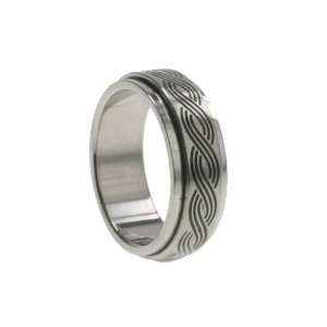  316L Stainless Steel Spinner Ring, Width 8mm, Sizes 9.0 