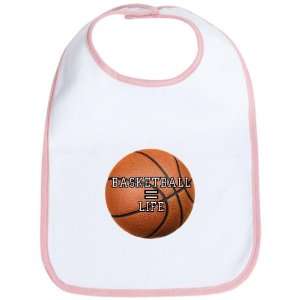    Baby Bib Petal Pink Basketball Equals Life 