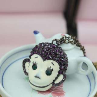 Style Jewelry Betsey Johnson cute monkey Jewelry Necklace BJ046  