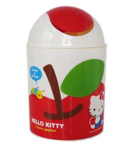 Sanrio Hello Kitty waste basket   Small trash can Apple  