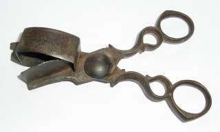 ANTIQUE CANDLE SNUFFER SCISSORS c1700s FORGED STEEL  