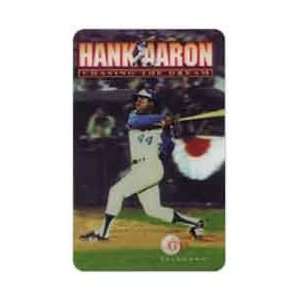  Collectible Phone Card Hank Aaron Batting Chasing The 