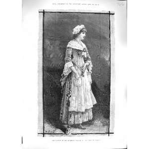  1881 Portrait Mrs Langtry Haymarket Theatre Old Print 