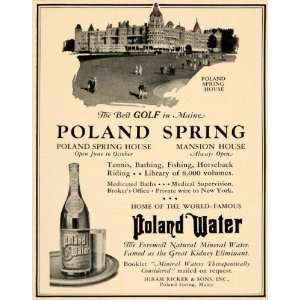  1932 Ad Poland Spring Water Drink Mansion Golfing Maine 