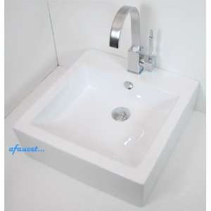 Porcelain Ceramic Single Hole Countertop Bathroom Vessel Sink   18 x 