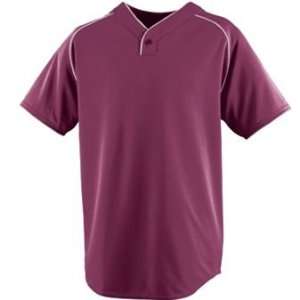   One Button Baseball Jersey   Maroon/White   Small