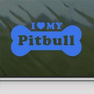  I Love My Pitbull Blue Decal Car Truck Window Blue Sticker 
