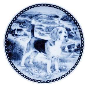  Beagle Danish Blue Porcelain Plate