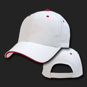   SANDWICH VISOR BASEBALL WHITE/RED HAT CAP HATS 