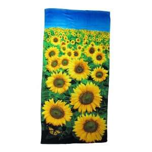  Beautiful Summer Sunflower Field Beach Towel 59 In. X 31 