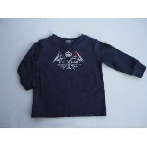 Polo by Ralph Lauren Navy Blue Yachting Long Sleeve Tee Shirt, Size 9 