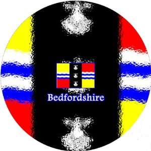  58mm Round Badge Style Keyring Bedfordshire Flag