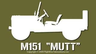 M151 Mutt Vietnam Era Jeep Top Down Vinyl Decal Sticker  