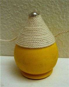 Metal Tip Yellow Painted Wood Top W/ String Old Stock  