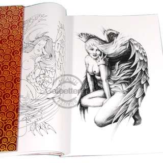Top Selected Tattoo Flash Designs Sketch Book Angel Elf Image A3 Size 
