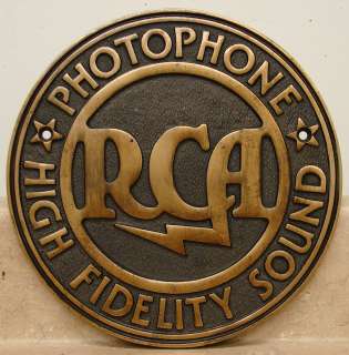 30s vintage RCA Photophone bronze Movie Theatre marquee sign 2A3 amp 