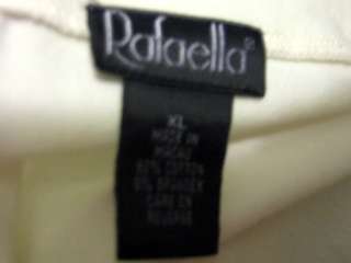 Rafaella IVORY Knit Stretch Cotton V Neck Shirt Top XL  