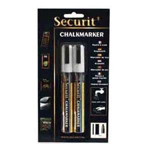  Securit®Chalk Markers, Rain & Smear Proof, Small Tip 