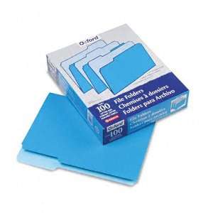 Pendaflex® Two Tone File Folders, 1/3 Cut, Top Tab, Letter, Blue 