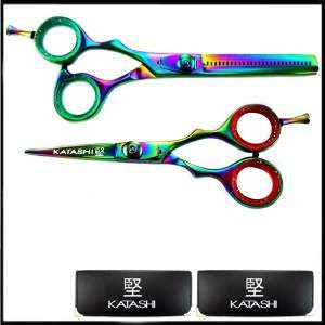 SET KATASHI TITANIUM Set Hair styling Hair Cutting Thinning Scissors 