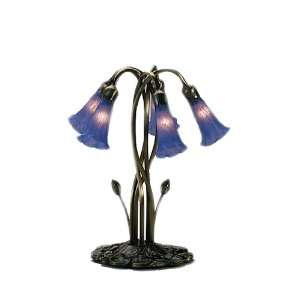  16.5H Blue Pond Lily 5 Light Accent Lamp