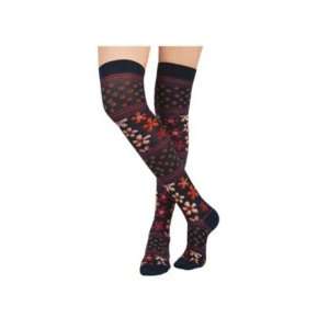  Lucci Tropical Over The Knee Sock   Navy Sports 