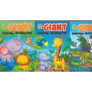  Bendon Giant Coloring & Activity Pad Set of Three Toys 