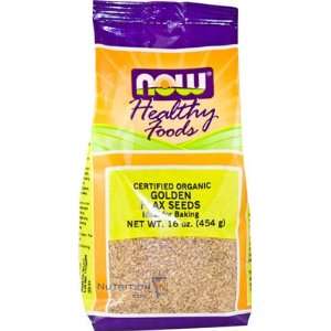  Now Golden Flax Seeds Organic/Non GE, 1 Pound Health 