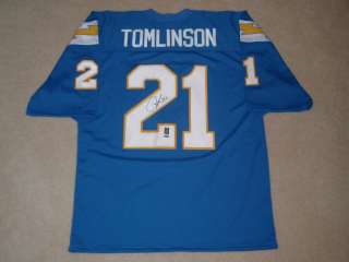 LADAINIAN TOMLINSON SIGNED SAN DIEGO CHARGERS THROWBACK JERSEY LT 