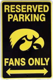   Hawkeye Fans Reserved Parking 8 x 12 Aluminum Embossed Sign  