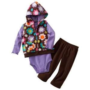  Carters Girls 3 piece Cotton/Polyester Microfleece Hooded 
